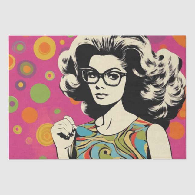 Seda Psicodélico: Um Papel de Decoupage de Hippie Retro (Frente )