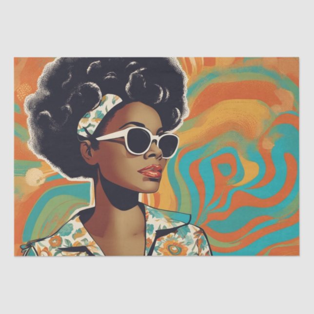 Seda Psicodélico: Um Papel de Decoupage de Hippie Retro (Frente )