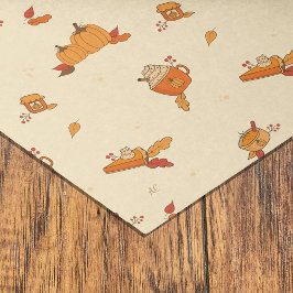 Seda Pumpkin Amantes de Arte Comida Papel de Tecido de 