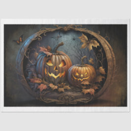 Seda Pumpkins de Halloween de Papel Tecido