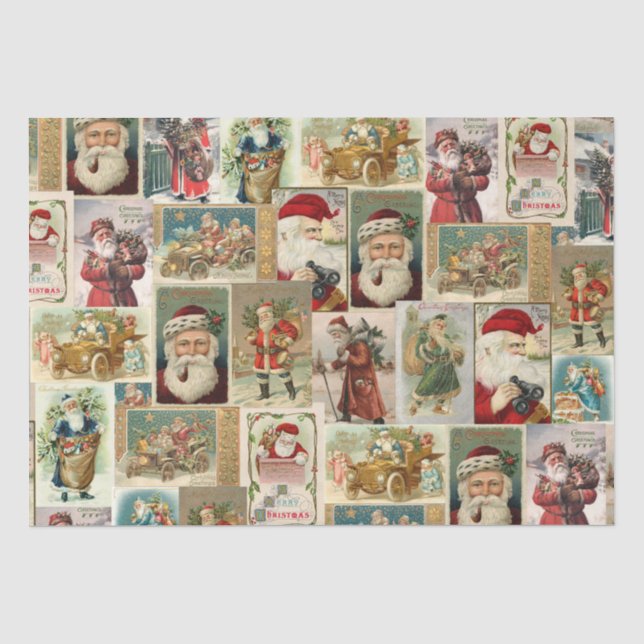 Seda Quebra de Papel Tecido do Santa Claus do natal vin (Frente )