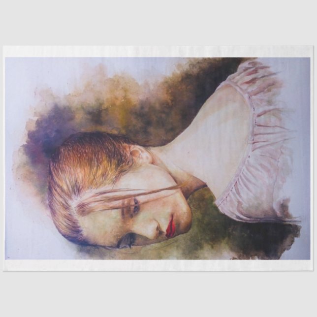 Seda Rapariga Nostálgica Em Papel De Tecido Rosa (Frente )