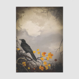 Seda Raven Halloween - Papel Tecido de Decoupage