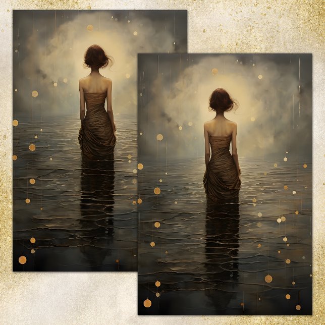 SEDA REGRESSO DE ARIEL AO PAPEL DE TECIDOS DE DECOPÁGIO (ARIEL'S RETURN TO THE SEA DECOUPAGE TISSUE PAPER)