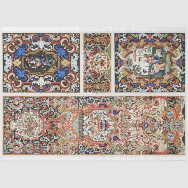 Seda Retrato de Tapeçaria Papel de Decoupage (Frente )