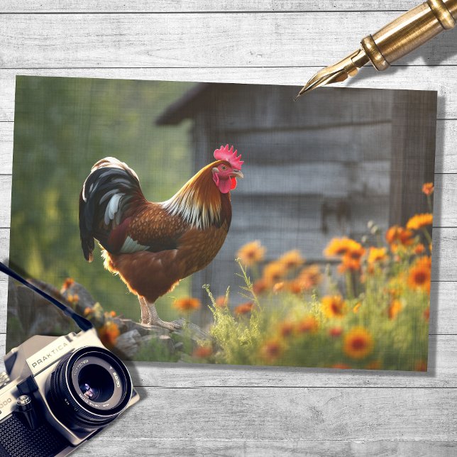 Seda Rooster no País 1 - Papel de Decoupage (Criador carregado)