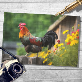 Seda Rooster no País 3 Papel de Decoupage