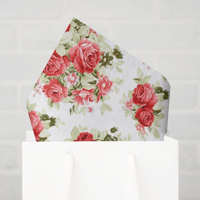 Seda Rosa de papel tecidular (Sacola de presentes)