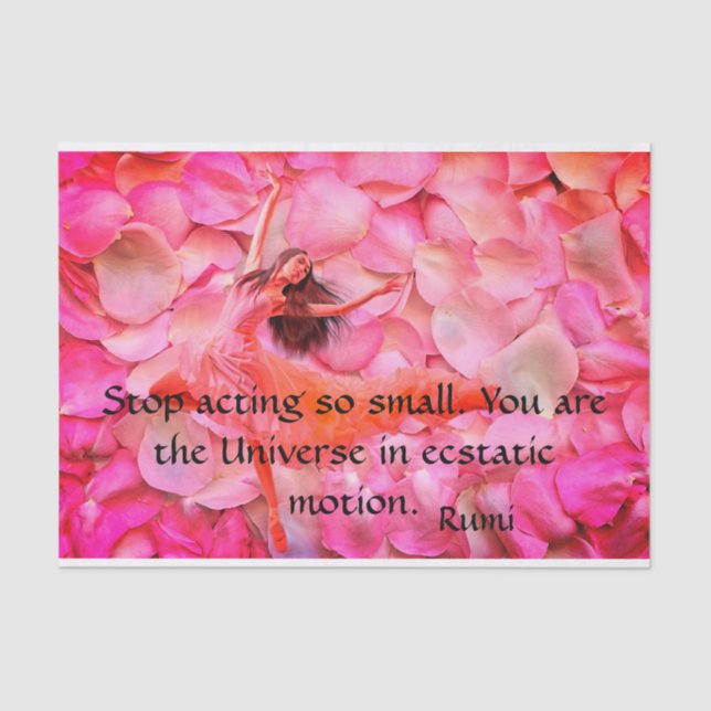 Seda Rosa de Petais e Papel Tecido Dançarino (Frente )