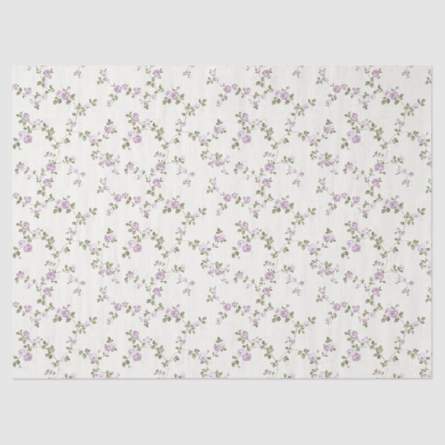Seda Rosas de lavanda Papel de Tecido de Quebra de Pres (Frente )