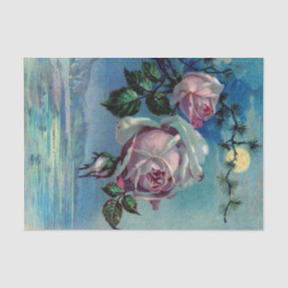Seda Rosas do luar um lenço de papel