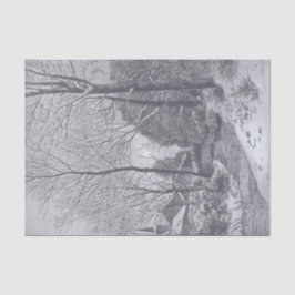 Seda ROTULAGEM DO INVERNO DE Papel Tecido natais vintag