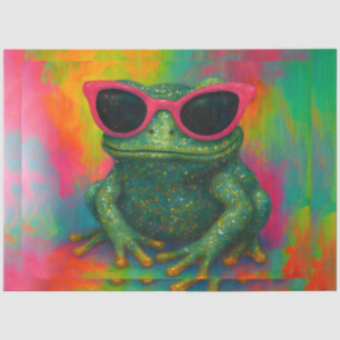 Seda Sapo brilhante com papel de decoupage de óculos so