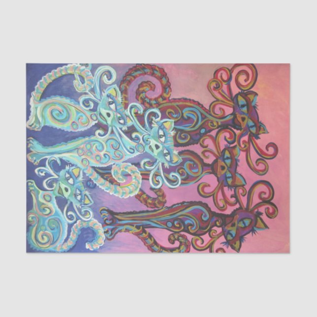 Seda seis lenços de papel dos gatos (Frente )