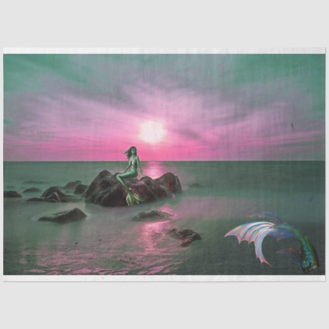 Seda Sereias em Papel Tecido de Decoupage Sunset (Frente )