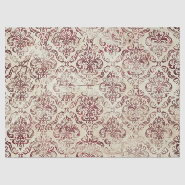 Seda Série de Papel Burgundy Ephemera Design 11 (Frente )