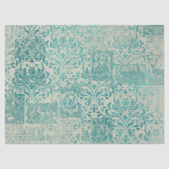 Seda Série de Papel Turquesa Efêmero Design 13 (Frente )