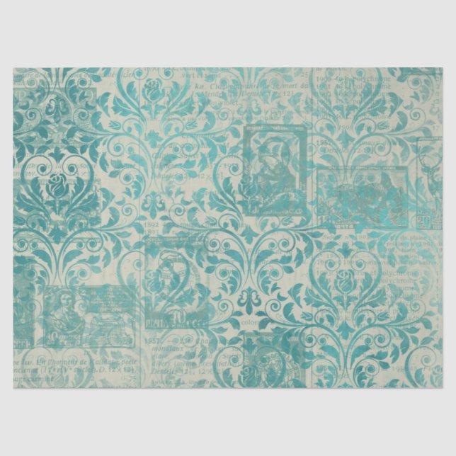 Seda Série de Papel Turquesa Efêmero Design 19 (Frente )