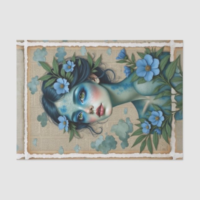 Seda Sonhador de Hued Azul | 🌧️ de papel de dissociaçã (Frente )