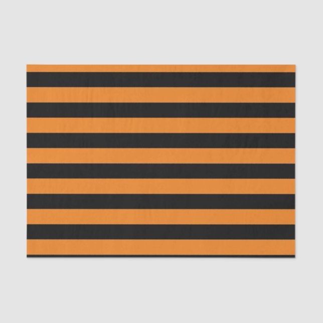 Seda STRIPES DE Papel Tecido NEGRO E LARANJA (Frente )