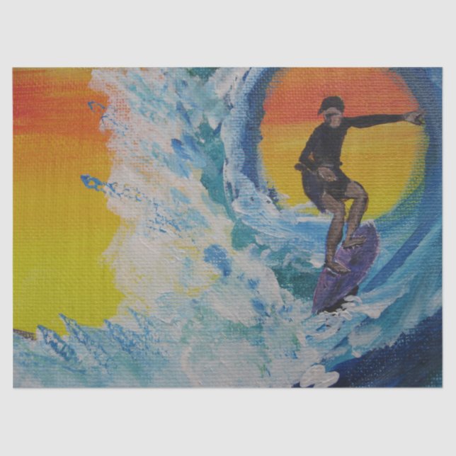 Seda Surfista que pinta o grande lenço de papel (Frente )