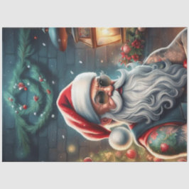 Seda Tatto Biker Papais noeis Papel Decoupage de Natal