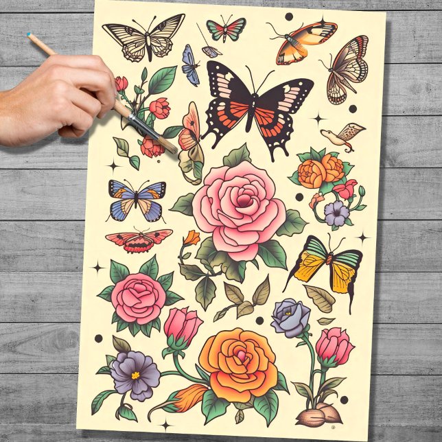 Seda Tatuagem 1 Papel de Decoupage (Criador carregado)