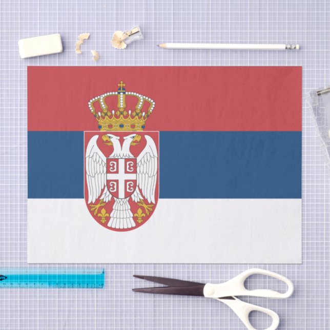 Seda Tecido de papel da Sérvia, papel tissue da bandeir (Arte )