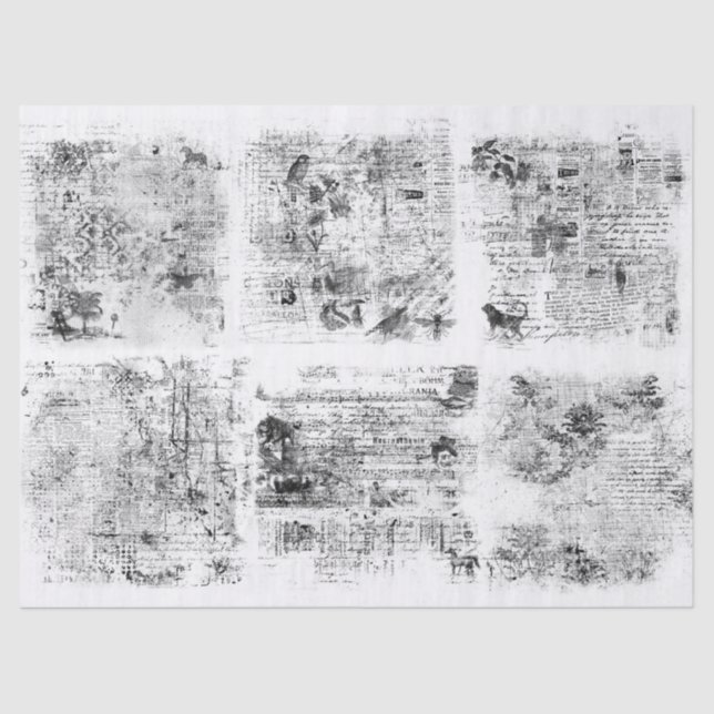 Seda Tecido Ephemera Vintage ou papel de dissociação (Frente )