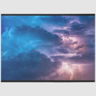 Seda Tempestade Nuvens Céu Noturno Papel Tecido de Deco