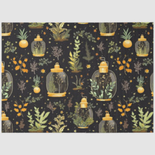 Seda Terrários de Boho com Papel Tecido de Decoupage de