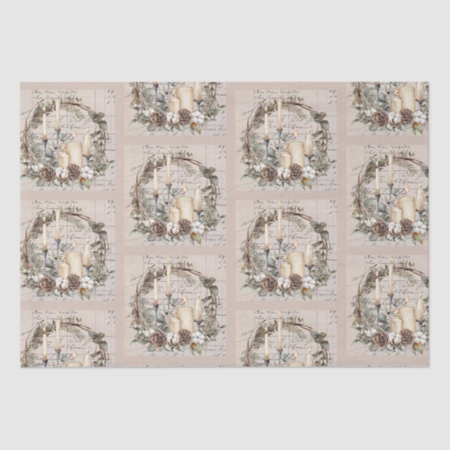 Seda Texto do Conjunto de Papel Tecidos 2 Tema de Vinta (Frente )