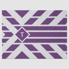 Seda Tiras de Quadrangas Roxas, Papel Tecido Monograma