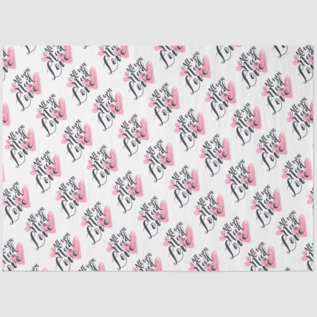 Seda Tudo o que você precisa é de amor com papel de tec (Frente )