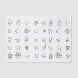 Seda Um copo do doodle do chá - lenço de papel