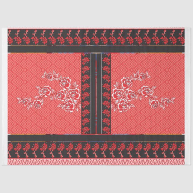 Seda um design de papel de parede vermelho e preto (Frente )