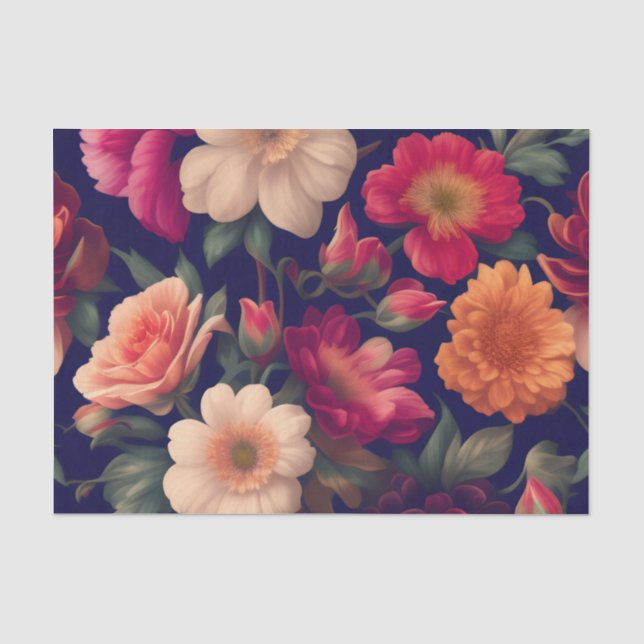 Seda Um papel de parede com um padrão floral  (Frente )