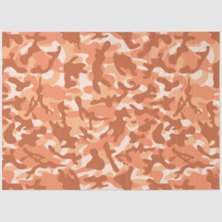 Seda Um Papel Tecido Da Camuflagem De Sherbet Laranja