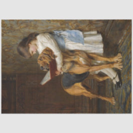 Seda Uma garota e seu cachorro lendo papel de dissociaç