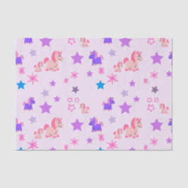 Seda Unicórnios e estrelas de papel tecidular