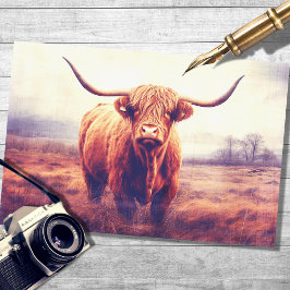 Seda Vaca Highland 3 no Papel de Dissociação de Paisage