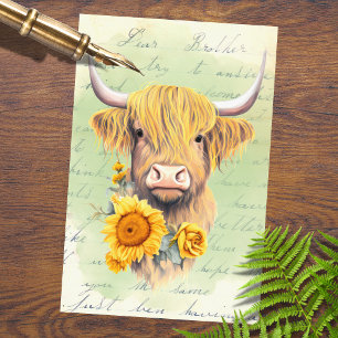 Seda Vaca Terrestre Girassóis 1 Papel de dissociação
