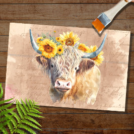 Seda Vaca Terrestre Girassóis 5 Papel de dissociação