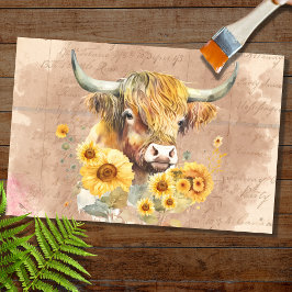 Seda Vaca Terrestre Girassóis 6 Papel de dissociação