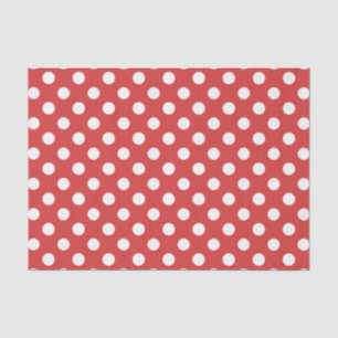 Seda Vermelho com lenço de papel branco das bolinhas