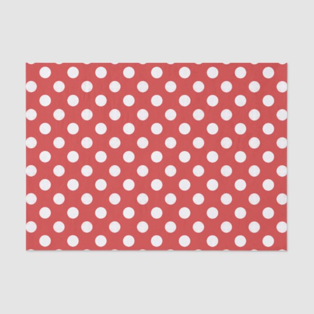 Seda Vermelho com lenço de papel branco das bolinhas (Frente )