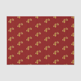 Seda Vermelho, Faux Dourado 4º (4º) Papel Tecido de Eve