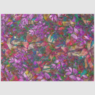 Seda Vidro De Papel Floral Abstrato De Papel Tecido