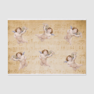 Seda Vintage Angels Folha de Notas de Música Papel de T