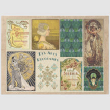 Vintage Art Deco 11 - Papel Tecido de Decoupage